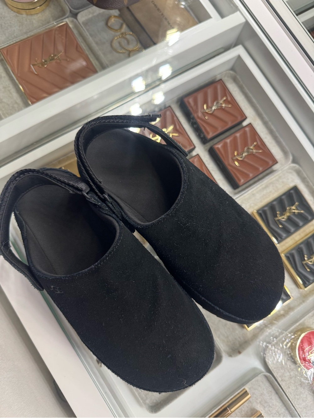 UGG Black Suede Slip-On Mule